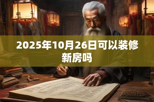 2025年10月26日可以装修新房吗