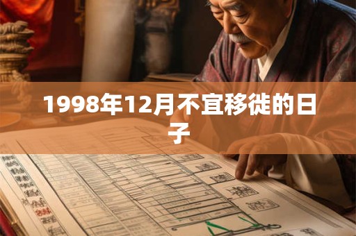 1998年12月不宜移徙的日子