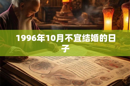 1996年10月不宜结婚的日子