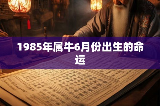 1985年属牛6月份出生的命运