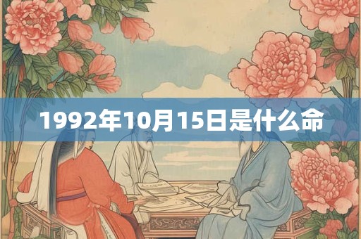 1992年10月15日是什么命