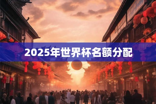2025年世界杯名额分配