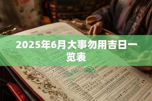 2025年6月大事勿用吉日一览表
