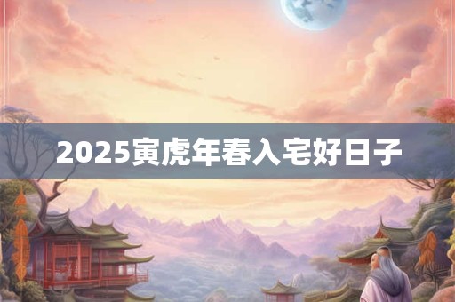 2025寅虎年春入宅好日子