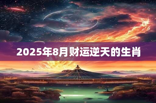 2025年8月财运逆天的生肖