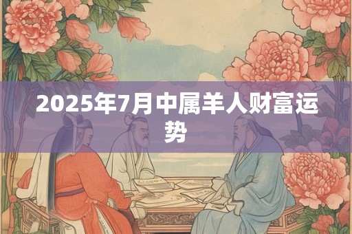 2025年7月中属羊人财富运势