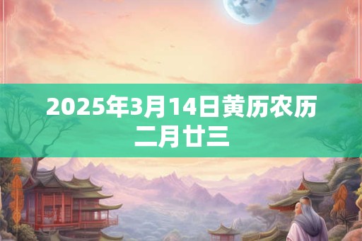 2025年3月14日黄历农历二月廿三 2025年3月14日黄历农历二月廿三