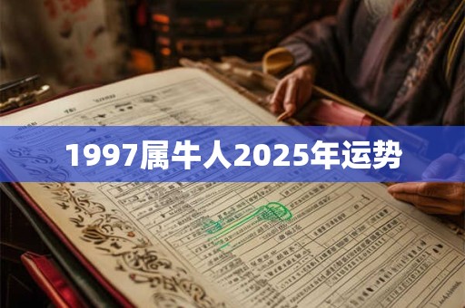 1997属牛人2025年运势