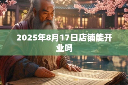 2025年8月17日店铺能开业吗