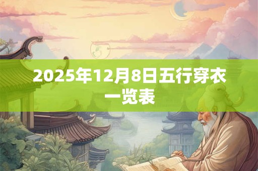 2025年12月8日五行穿衣一览表