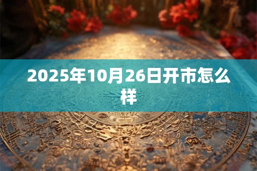 2025年10月26日开市怎么样