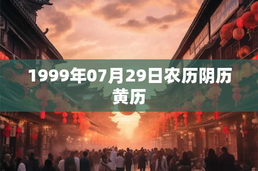 1999年07月29日农历阴历黄历