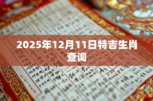 2025年12月11日特吉生肖查询