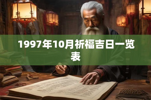 1997年10月祈福吉日一览表