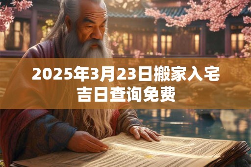 2025年3月23日搬家入宅吉日查询免费