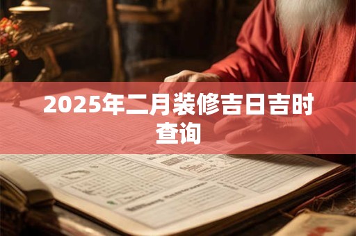 2025年二月装修吉日吉时查询