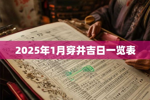 2025年1月穿井吉日一览表