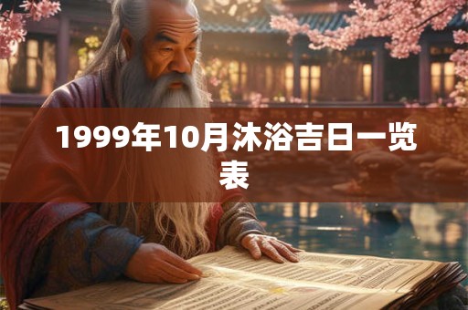 1999年10月沐浴吉日一览表