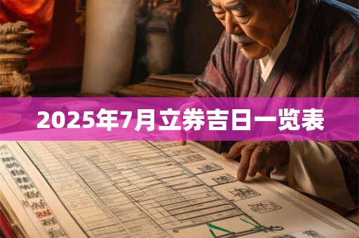 2025年7月立券吉日一览表