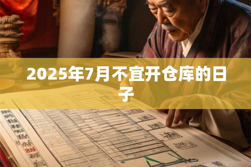 2025年7月不宜开仓库的日子