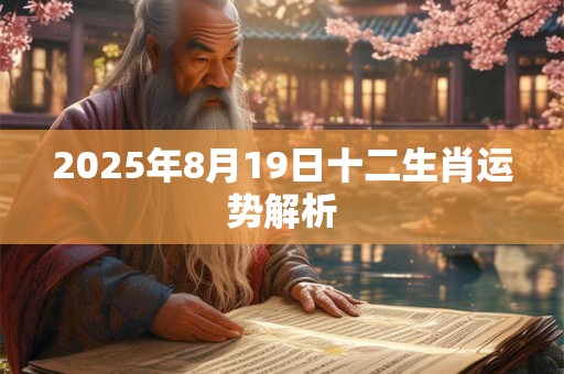 2025年8月19日十二生肖运势解析
