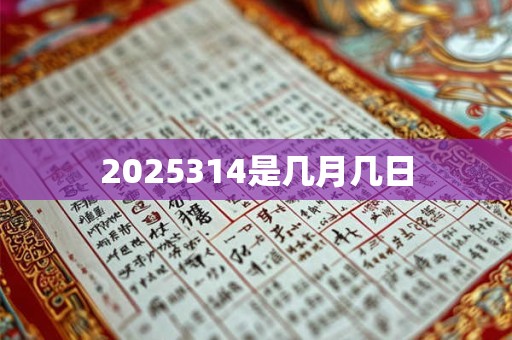 2025314是几月几日
