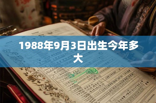 1988年9月3日出生今年多大