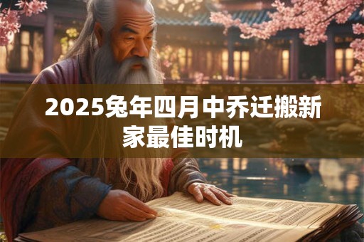 2025兔年四月中乔迁搬新家最佳时机