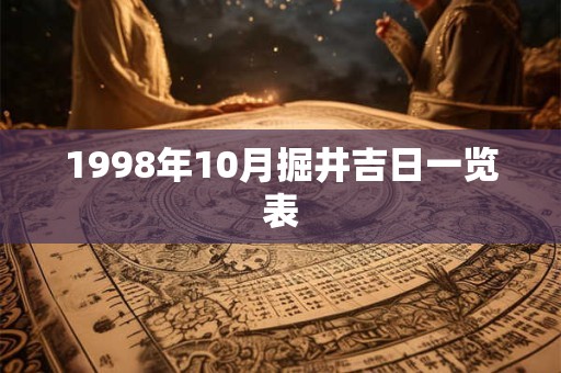 1998年10月掘井吉日一览表
