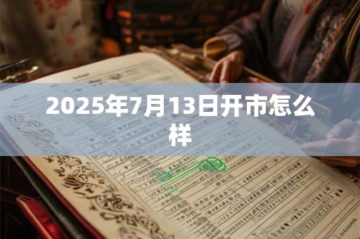 2025年7月13日开市怎么样