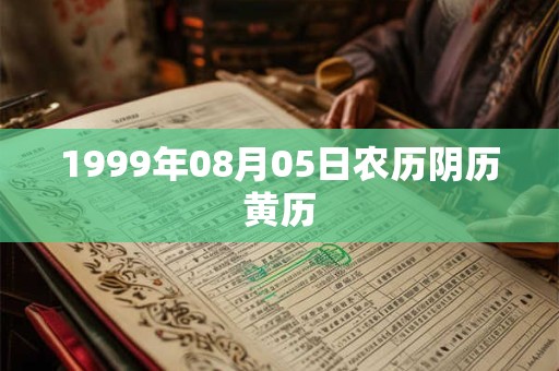 1999年08月05日农历阴历黄历