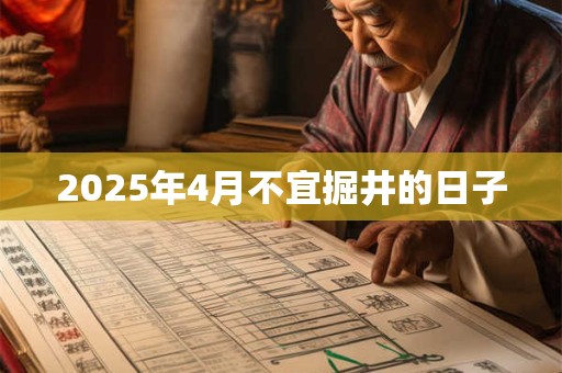 2026年4月不宜掘井的日子