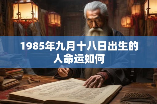 1985年九月十八日出生的人命运如何