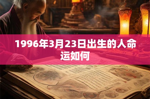 1996年3月23日出生的人命运如何