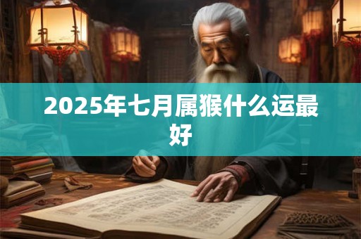 2025年七月属猴什么运最好