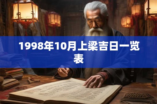1998年10月上梁吉日一览表