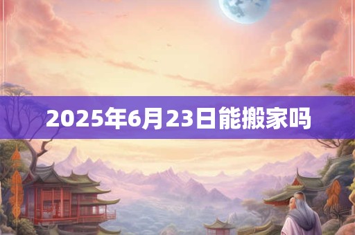 2025年6月23日能搬家吗