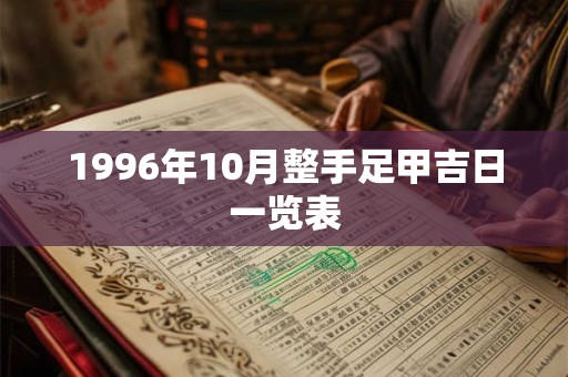1996年10月整手足甲吉日一览表