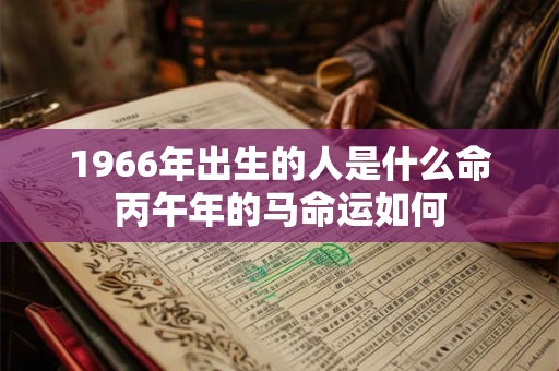 1966年出生的人是什么命丙午年的马命运如何