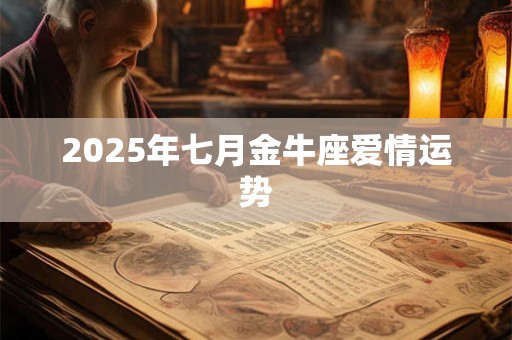 2025年七月金牛座爱情运势