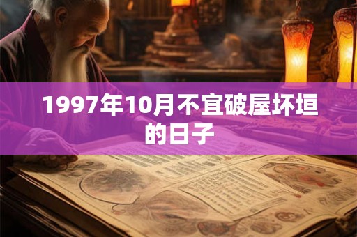 1997年10月不宜破屋坏垣的日子