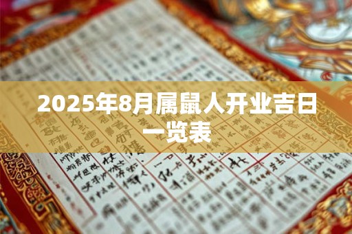 2025年8月属鼠人开业吉日一览表