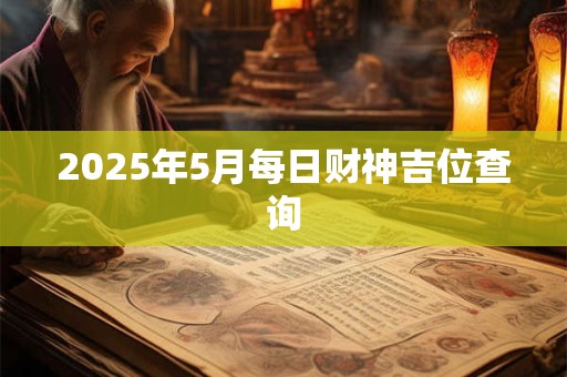 2025年5月每日财神吉位查询
