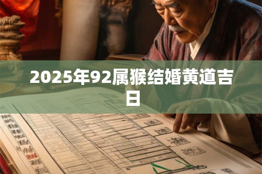 2025年92属猴结婚黄道吉日 2025年92属猴结婚黄道吉日