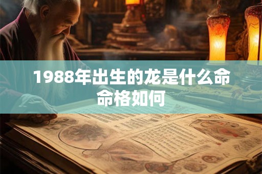 1988年出生的龙是什么命命格如何