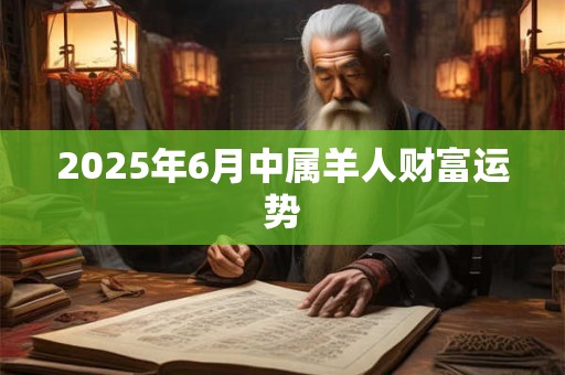 2025年6月中属羊人财富运势