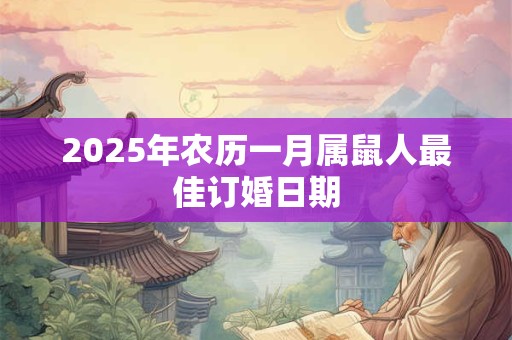 2025年农历一月属鼠人最佳订婚日期