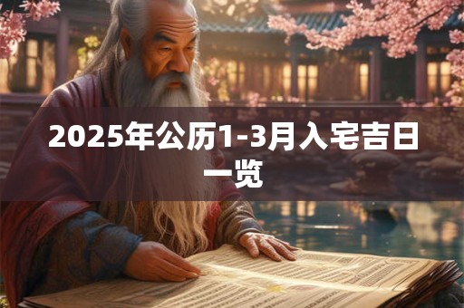 2025年公历1-3月入宅吉日一览