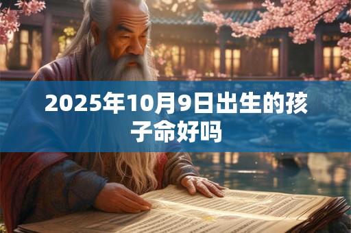2025年10月9日出生的孩子命好吗