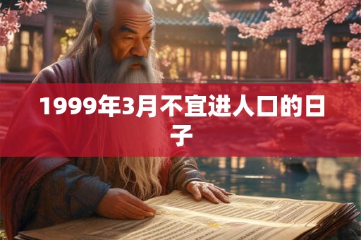 1999年3月不宜进人口的日子